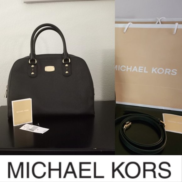 Michael Kors Handbags - NWT Michael Kors Saffiano Large Satchel Black 35S3GSAS3L